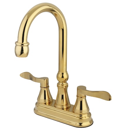 Kingston Brass NuFrench, 4" Bar Faucet, Polished Brass KS2492DFL